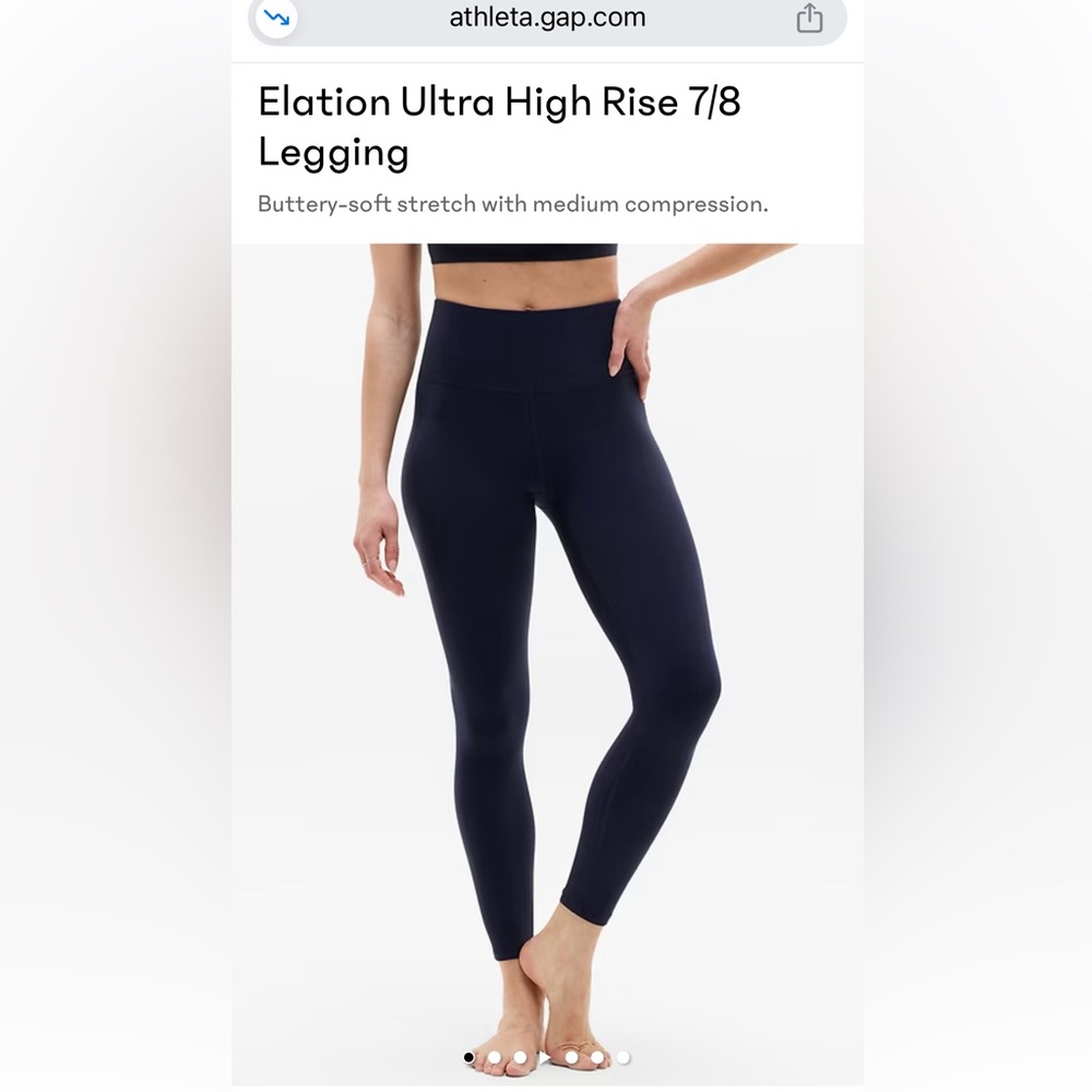 Athleta Navy Elation Ultra High Rise 7/8 Leggings